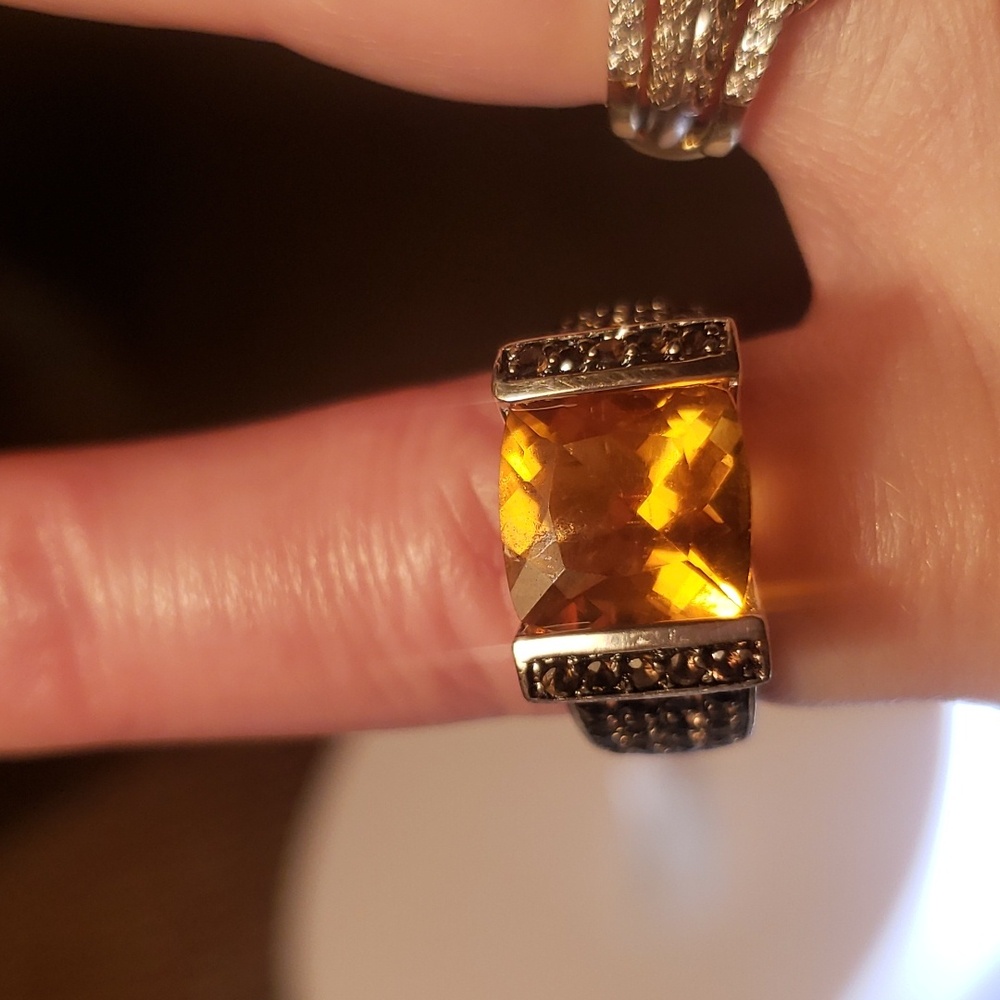 Spectacular Rare Estate Victoria Wieck  Madeira Citrine Ring - Picture 9 of 11